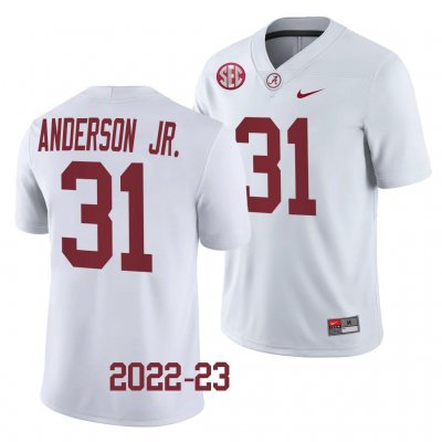 Men's Alabama Crimson Tide #31 Will Anderson Jr. White 2022 Sugar Bowl NCAA College Football Jersey 2403EKSU1